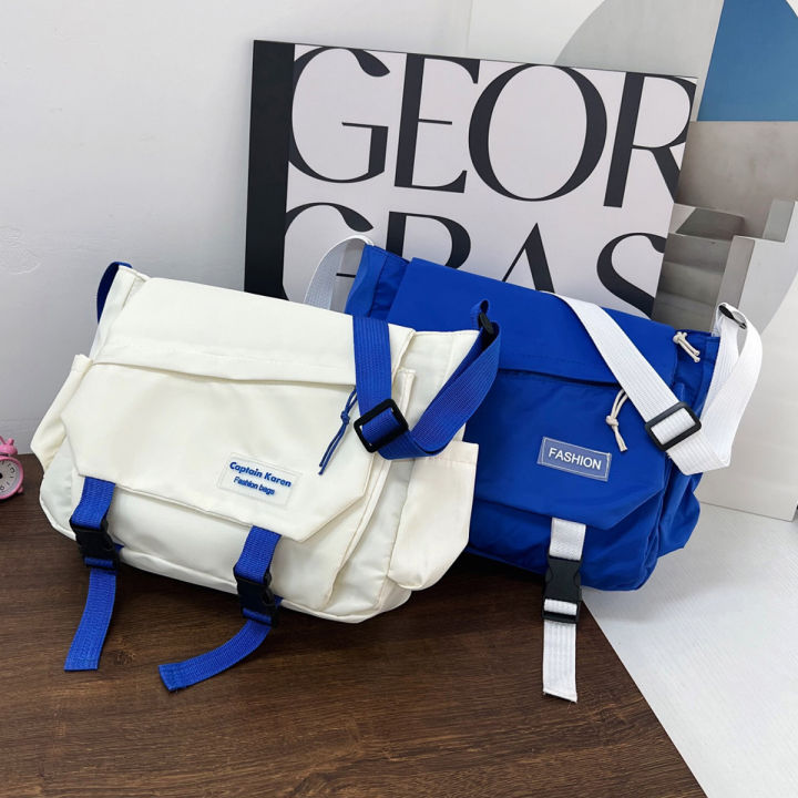 Large capacity Japanese workwear style men's bag casual student shoulder bag new ins messenger bag versatile crossbody bag women