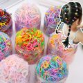 70-450Pcs/Box Black Mix Ponytail Holder Elastic Hair Band Hair Holder Rubber Hairband Hair Accessories For Girls Rope Tie Gum.