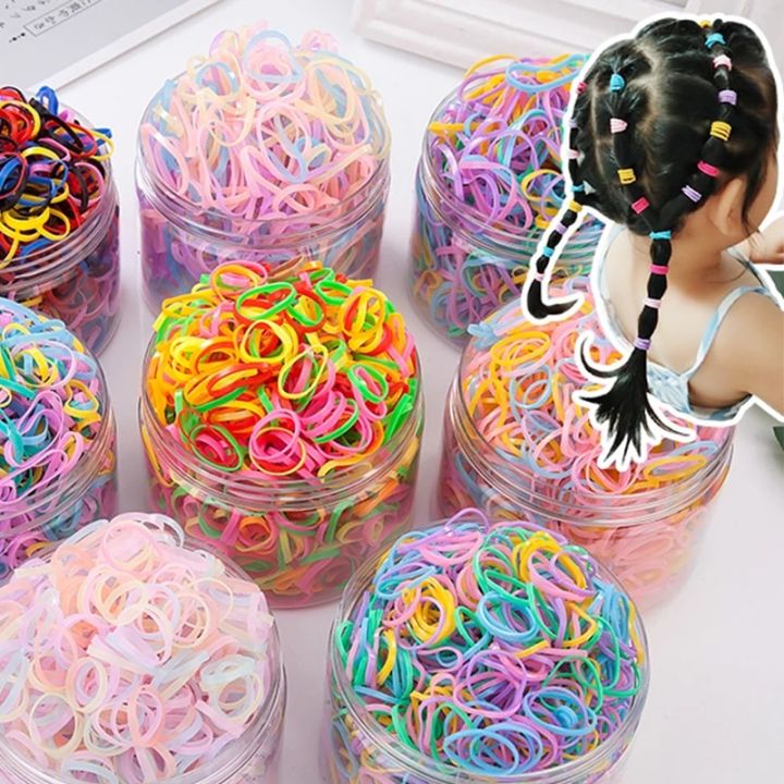 70-450Pcs/Box Black Mix Ponytail Holder Elastic Hair Band Hair Holder Rubber Hairband Hair Accessories For Girls Rope Tie Gum