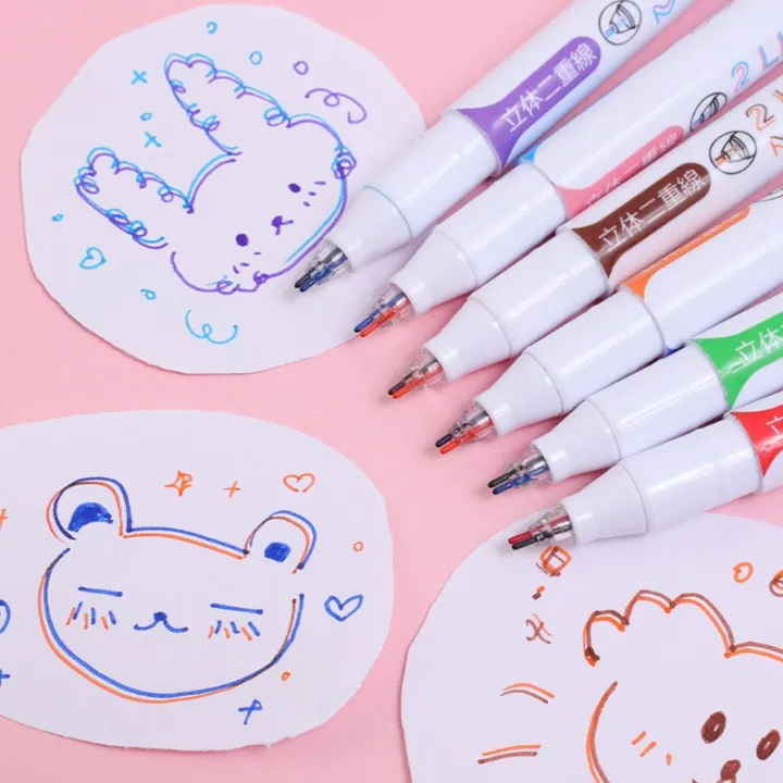 6Pcs/Set%20Creative%20Double%20Lines%20Colored%20Marker%20Pen%20Cute%20DIY%20Hand%20Ledger%20Dual%20Color%20Art%20Painting%20Graffiti%20Linear%20Drawing%20Pens%20Student%20Stationery%20School%20Office%20Supplies%20-%20Image%202
