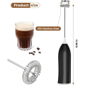 Milk Frother, USB Rechargeable Electric Milk Frother Stick Manual Handy Milk Frother for Coffee, Latte,Black+White Durable Easy Install Easy to Use. 