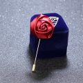 Hot Bridegroom Wedding Brooches Cloth Art Rose Flower Lapel Pin Well-designed Badge Tassel Chain Chest Brooch Fashion Badge. 