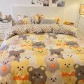 Cute Cartoon Bear Boys Girls Bedding Set Fashion Adult Children Bed Linen Duvet Quilt Cover Pillowcas PolyesterPillowcases. 