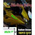 Bike Radium Sticker - Bolt Branding / Glow in the dark ( Waterproof & Premium quality)/ Bike Sticker Gallery. 