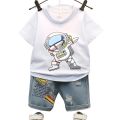 Handsome Cartoon Astronaut T- shirt + Ripped Jeans sty 3.