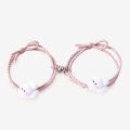 2Pcs Charms Couple Bracelets Magnetic Adsorption Paired Braclet Braided Rope Lovers Bracelet. 
