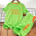 New Boys' Summer Color Matching Sports Suit Children's Basketball Wear Middle and Big Children's Summer Quick Drying Clothes Handsome Fashion. 