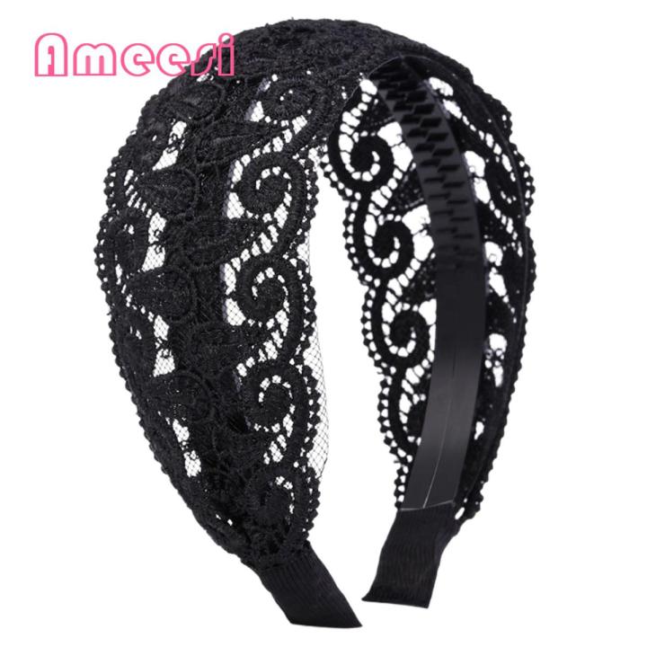 Ameesi Hair Band High Toughness Delicate Lace Embroidery Women Hairband