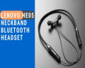 Lenovo HE05 Bluetooth Neckband Headset Wireless In-Ear Earphones with Long Battery Life and Mic.