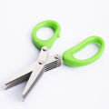 5 Blade Herb Scissors Multifunctional Multi Layers Stainless Steel Knives Kitchen Scissors Scallion Cutter Kitchen Accessories.