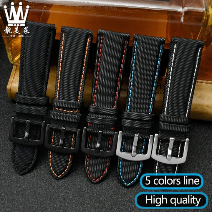 20mm%2022mm%2024mm%20Nylon%20Leather%20Watchband%20For%20Tudor%20Black%20Shield%20Breitling%20Tissot%20Starfish%20Men%20Women%20Canvas%20Fabric%20Watch%20Strap%20-%20Image%202