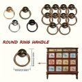 【Limited edition】 4pcs Circular Handle DrawerZinc Alloy Hanging Ring Dressing Table Drawer Knob Cabinet Door Handle Hardware Pull Ring. 