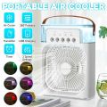 Air Cooler Fan 3 in 1 Mini Portable Fan Humidifier with 7 Colors LED Light Air Cooler 600ml Water Tank Air Cooling Fan by dreamy deals..