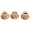 Cream Dark Blue Font 1 Volume& 2 Tone Guitar Control Knobs for Fender Strat & Solid Knob Shaft Box Style Les Paul Sg 3 Way Pickup Selector Toggle Switch, Beige Tip.