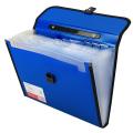 TRANBO Plastic File Folder with 12 Pockets, Handle, Index Tab, A4 Size, (Multicolor). 