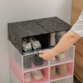 New shoe box opaque plastic dust-proof shoe box apple hole flip shoe cabinet shoe rack shoe box artifact storage box. 
