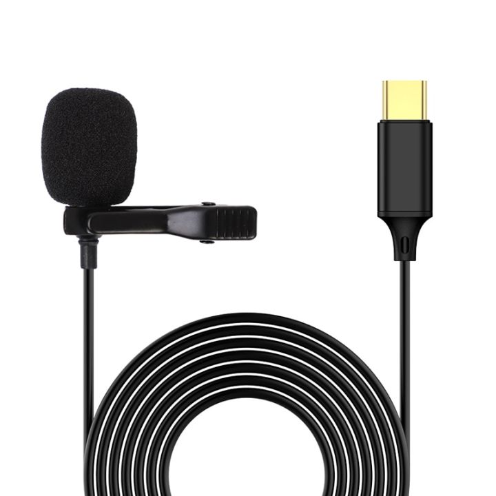 1.5m%20Omnidirectional%20Metal%20Microphone%20Type%20C%20Jack%20Lavalier%20Tie%20Clip%20Microphone%20Mini%20Audio%20Mic%20for%20Computer%20%20%20Black%20-%20Image%202