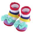 Baby Girl Cute Fashion Bowknot Flower Socks Fit 6-24 Months.