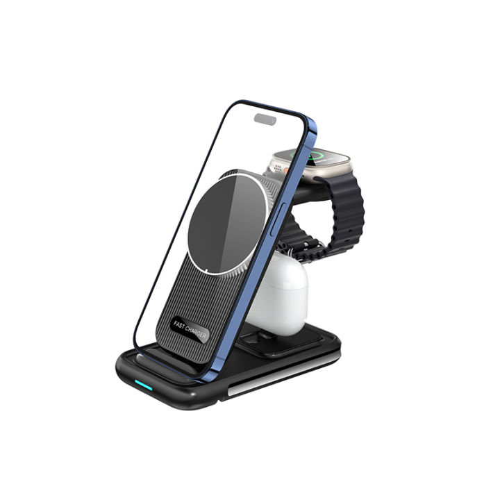 4in1 15W Foldable Wireless Charger Fast Charging Station For