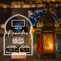 Wooden Ramadan Calendar Reusable Board Base Table Ornament Mubarak Eid Advent Day Countdown Gifts with Pen. 