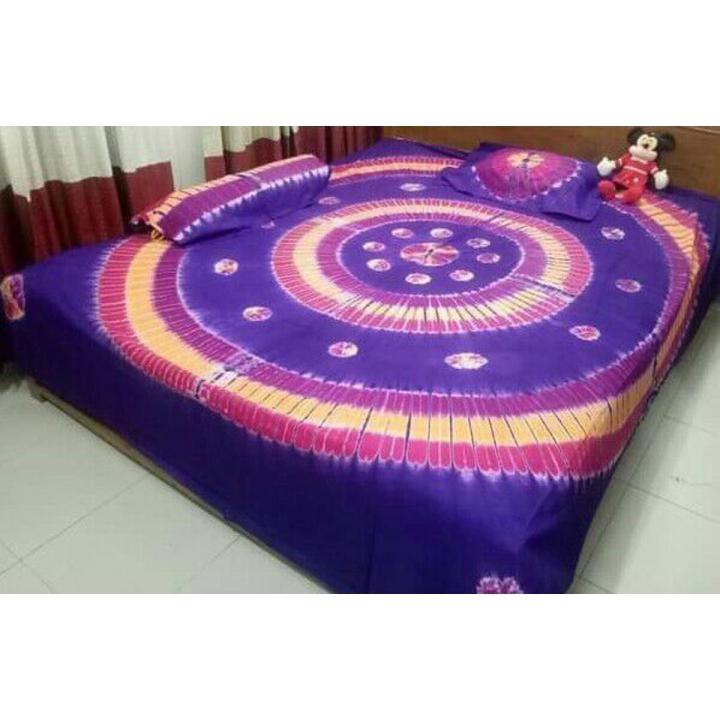 Purpel colour combined batic bedsheets