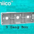 3 Gang Box Heavy Duty Square Size White Color Use for Wall Switch 3 Gang Mk Type Back Cover – Bundle  Offer (1 Year Warranty). 