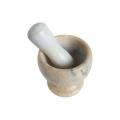Handheld Marble Mortar and Pestle Set - Brown. 