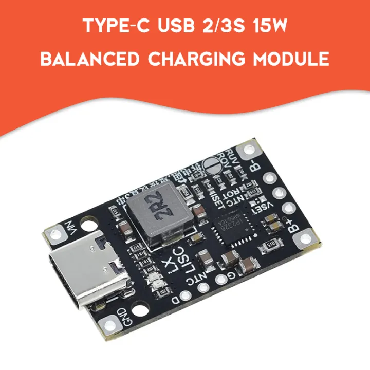 Type-C USB 2S/3S BMS 15W 8.4V 12.6V 1.5A Lithium Battery Charging Boost Module With Balanced Support Fast Charge With Indicator