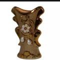 Beautiful Ceramic Flower Vase - Tan Color, Decorative Home Accent. 