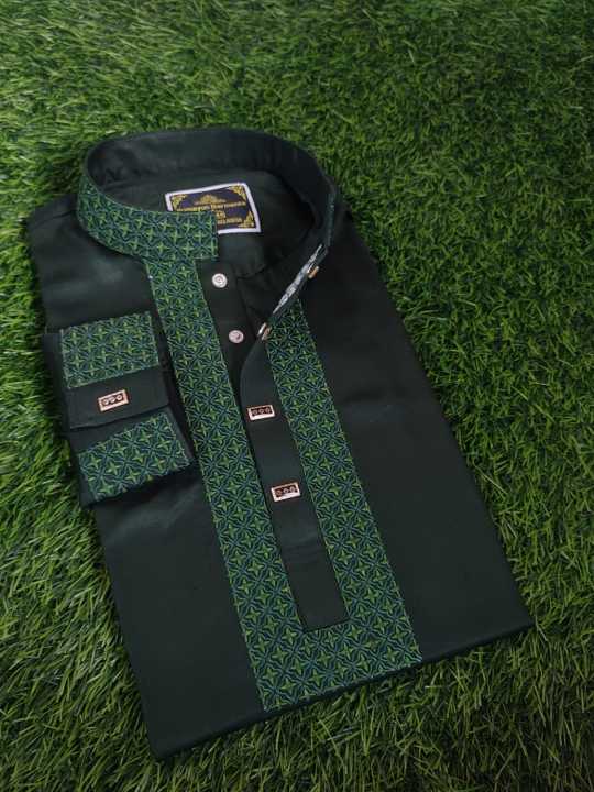 Men'S Elite Premium Semi Long Panjabi For Men (Snap Button/ টিপ বুতাম)