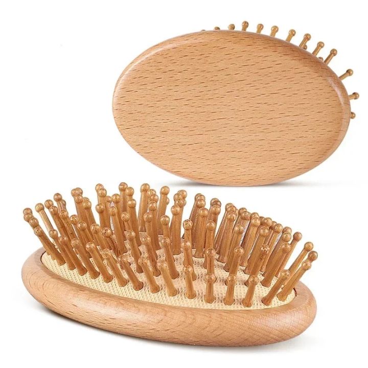 High Quality Hair Comb Bamboo Airbag Massage Comb Carbonized Solid Wood Bamboo Cushion Anti-Static Hair Brush Combs Travel