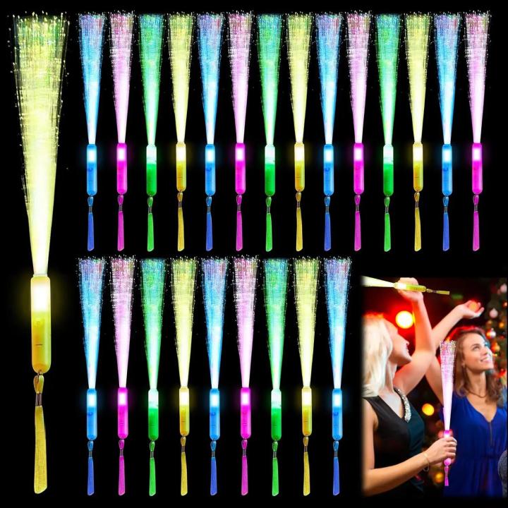 12pcs LED Fiber Optic Stick Fiber Optic Wands Bulk LED Light Up Sticks ...