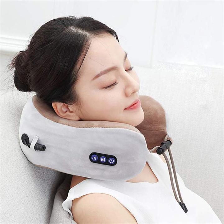 Portable Rechargeable U-Shaped Massage Pillow Car Cervical Massage Pillow, Neck Pillow Home