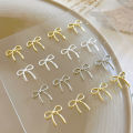 10pcs Bow Deco Nail Art Charm 3D Silver/Gold Bowknot Ribbon Nail Decor Parts DIY Luxury Manicure Accessories.