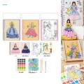 Sticker Activity Books Set DIY Painting Sticker Kids Scrapbooking Reusable Stickers DIY Colorful Princess Dress up Stickers for Party Favors.