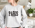 Paris France Sweatshirt Trendy Varsity Sweatshirt 100% Cotton fashion Vintage unisex Long Sleeve sweatshirt. 