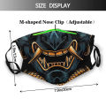 YAKUZA Oicho Kabu Yamaguchi Gumi Protection's Mask Oni Demon Awesome Samurai Gold Washable Fabric Masque With Filters Washable.