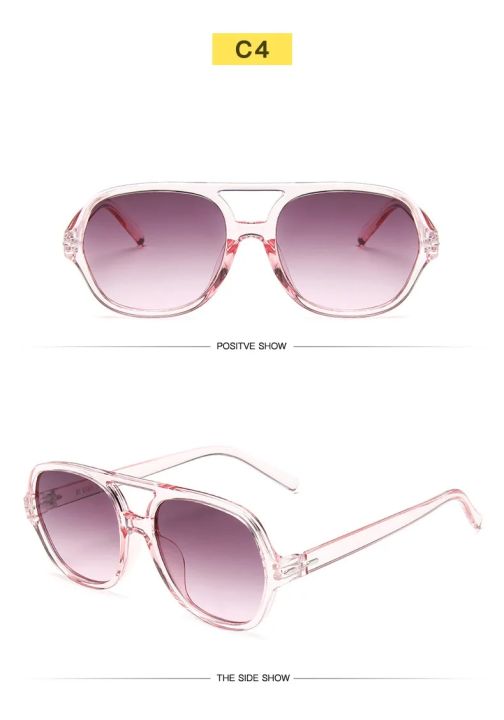 Fashion Pilot Sunglasses Women Men Retro Brand Designer Clear Frame Sun Glasses For Female Plastic Eyewear Shades UV400 Oculos