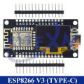 NodeMCU ESP8266 V3 Development Board With 0.96 Inch OLED Display CH340 ESP-12F WiFi Module TYPE-C USB For Arduino/Micropython. 