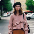 Women Soft Beret Thick Fabric Winter Plush Warm Hat Elegant Fashion Girl Lady Multi-colored Hat 1Pcs. 