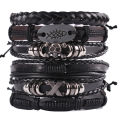 Vintage Leather Bracelet For Men Woven Set Ornament Bracelet Punk Style Men's Combo DIY Multi-layer Charm Bracelet Jewelry.