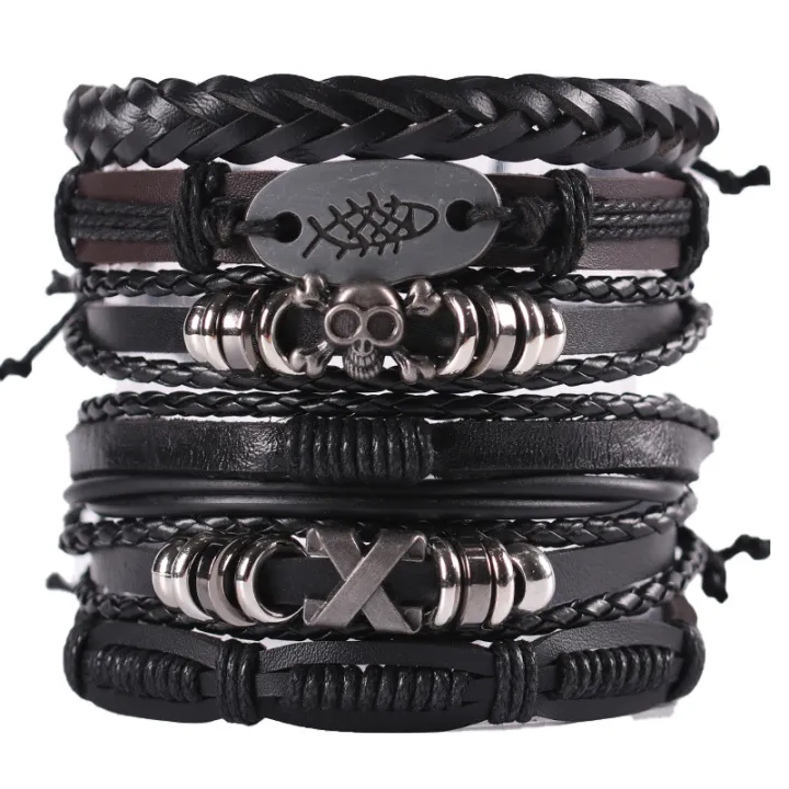 Vintage%20Leather%20Bracelet%20For%20Men%20Woven%20Set%20Ornament%20Bracelet%20Punk%20Style%20Men's%20Combo%20DIY%20Multi-layer%20Charm%20Bracelet%20Jewelry%20-%20Image%205