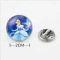 2024 New Disney Cartoon Brooch Frozen Elsa Anna Cinderella Princess Series Jewelry Fashion Time Gem Brooch Girl Accessories Gift.