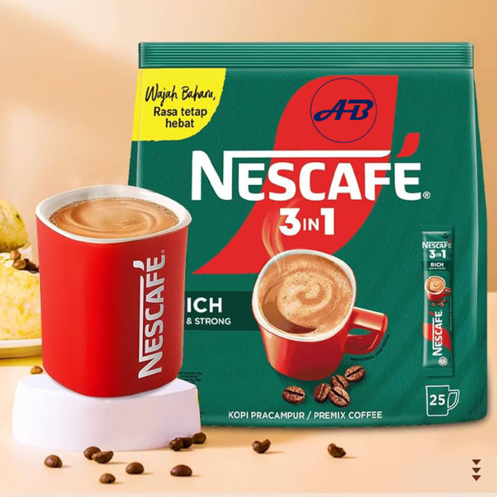 Nescafe 3in1 Rich & Strong Premix Coffee (18g X 25stik) 450G