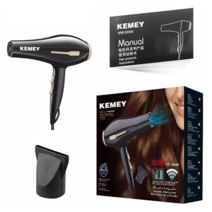 Kemey-KM-2376/2378%20-%203000W%20(%202%20in%201%20)%20Powerful-Professional-Heavy-Duty-Hair-Dryer---%20Black%20-%20Image%207