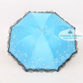 Ladies Fashionable and Elegant Anti UV Sunshade Print Border Lace Umbrella. 