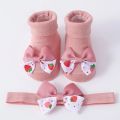 2Pcs Set Baby Socks Headband Cute Plush Ball Newborn Short Socks Cute Kids Baby Girl Hairbands Socks Photo Props. 