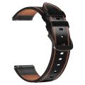 For Huawei Watch GT 3 46mm / GT Runner 22mm Tricolor Stitching Leather Watch Band. 