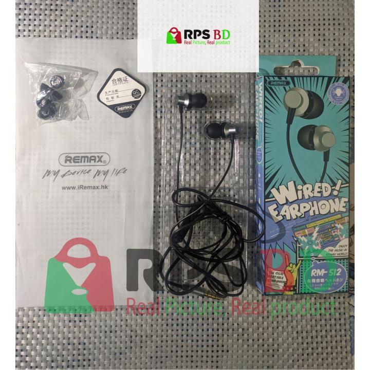 REMAX RM 512 REAL EARPHONE HEADPHONE | Daraz.com.bd