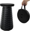 Fishboy Portable Retractable Folding Stool,Telescoping Foldable Camping Stool,Load Capacity 400lbs,Height Adjustable for Outdoor Fishing Hiking Gardening Travel BBQ (Black).